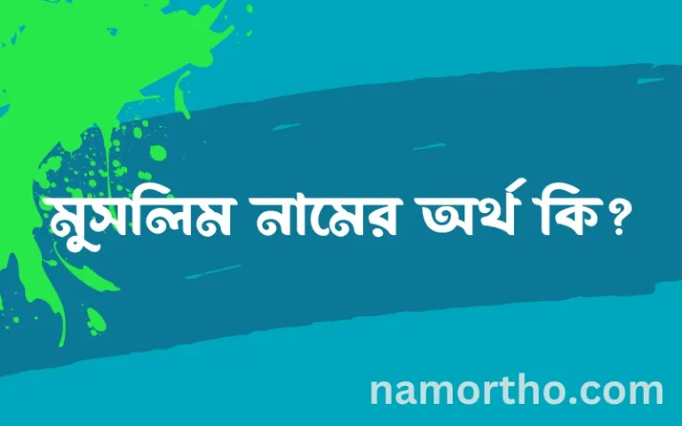 মুসলিম নামের অর্থ কি? ইসলামিক আরবি বাংলা অর্থ
