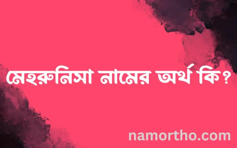 মেহরুনিসা নামের অর্থ কি, ইসলামিক আরবি এবং বাংলা অর্থ জানুন