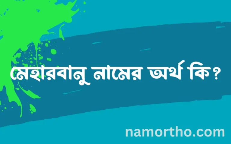 মেহারবানু নামের অর্থ কি? ইসলামিক আরবি বাংলা অর্থ এবং নামের তাৎপর্য