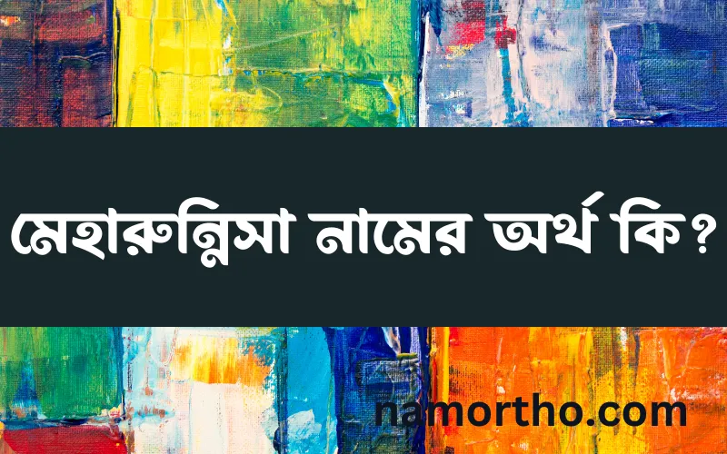 মেহারুন্নিসা নামের আর্থ কি?