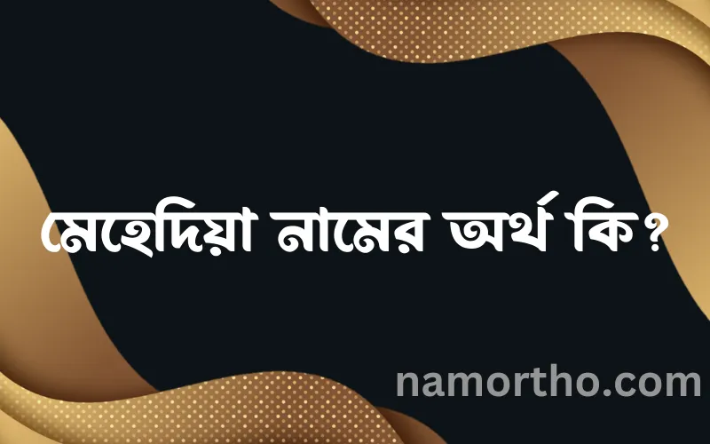 মেহেদিয়া নামের আর্থ কি?
