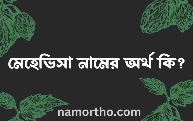 মেহেভিসা নামের আর্থ কি?