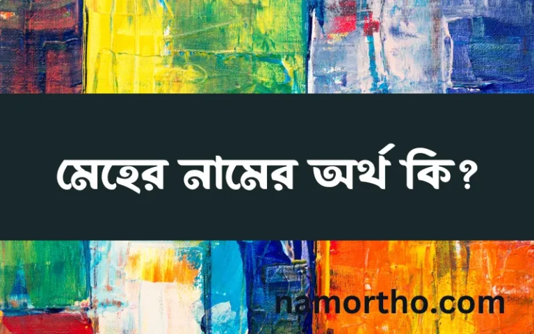 মেহের নামের অর্থ কি? (ব্যাখ্যা ও বিশ্লেষণ) জানুন