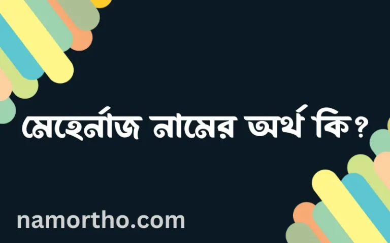 মেহের্নাজ নামের অর্থ কি? ইসলামিক আরবি বাংলা অর্থ