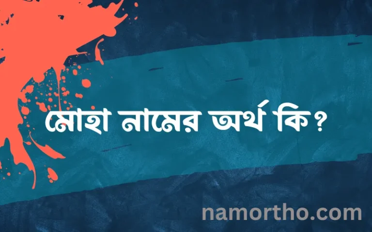 মোহা নামের অর্থ কি? ইসলামিক আরবি বাংলা অর্থ এবং নামের তাৎপর্য