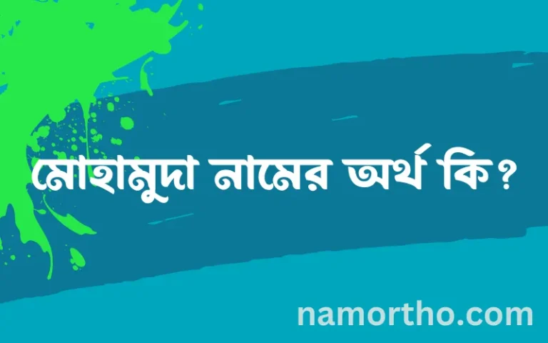 মোহামুদা নামের অর্থ কি? ইসলামিক আরবি বাংলা অর্থ