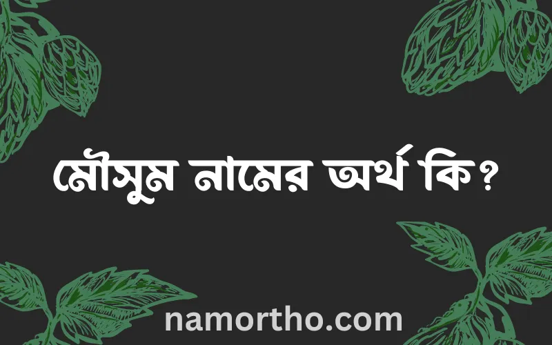 মৌসুম নামের আর্থ কি?