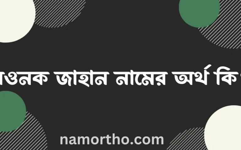 রওনক জাহান নামের অর্থ কি? ইসলামিক আরবি বাংলা অর্থ