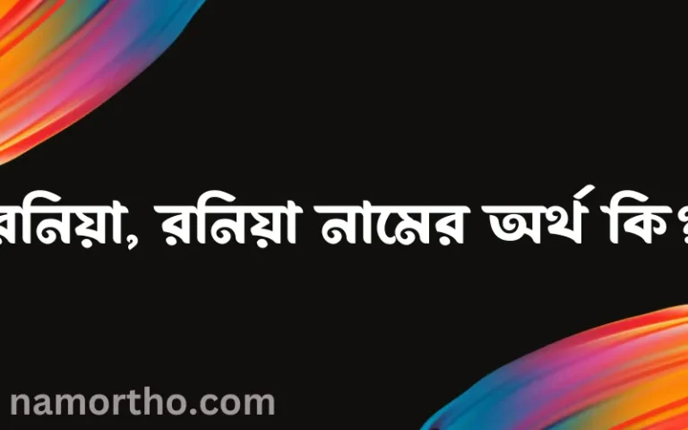 রনিয়া, রনিয়া নামের অর্থ কি? রনিয়া, রনিয়া নামের ইসলামিক অর্থ এবং বিস্তারিত তথ্য সমূহ