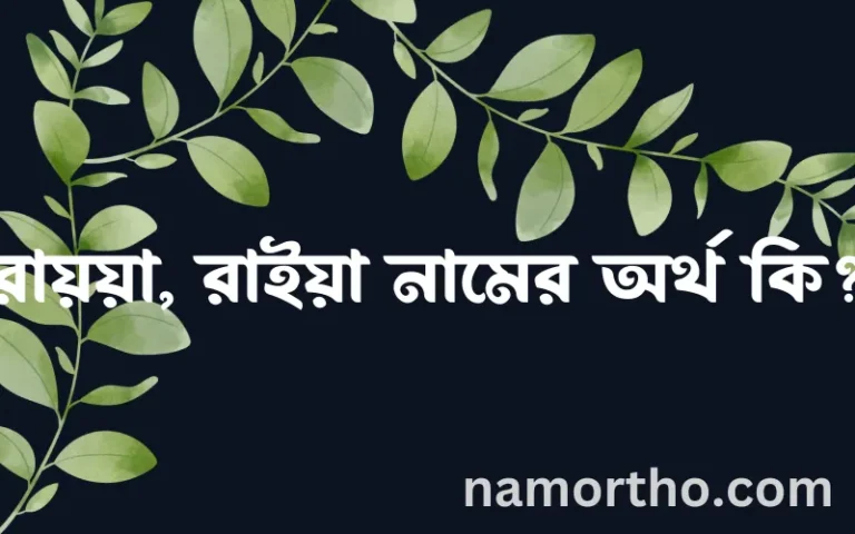 রায়য়া, রাইয়া নামের অর্থ কি? (ব্যাখ্যা ও বিশ্লেষণ) জানুন