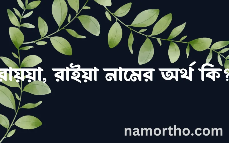 রায়য়া, রাইয়া নামের আর্থ কি?