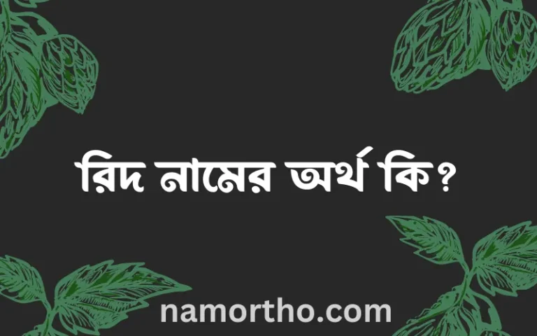 রিদ নামের অর্থ কি? রিদ নামের ইসলামিক অর্থ এবং বিস্তারিত তথ্য সমূহ