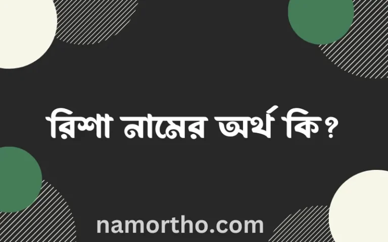 রিশা নামের অর্থ কি? রিশা নামের বাংলা, আরবি/ইসলামিক অর্থসমূহ