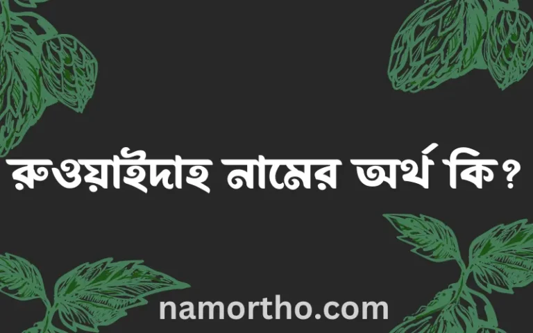 রুওয়াইদাহ নামের অর্থ কি? ইসলামিক আরবি বাংলা অর্থ এবং নামের তাৎপর্য