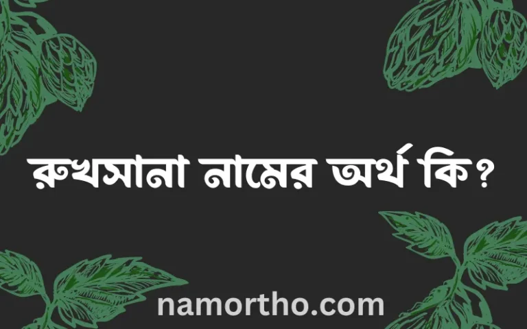 রুখসানা নামের অর্থ কি? ইসলামিক আরবি বাংলা অর্থ এবং নামের তাৎপর্য