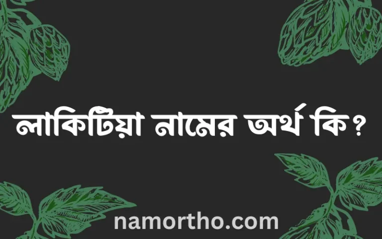 লাকিটিয়া নামের অর্থ কি এবং ইসলাম কি বলে? (বিস্তারিত)