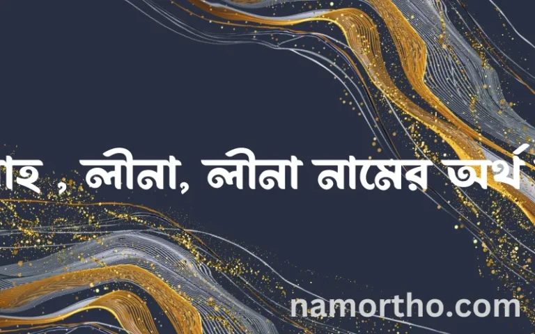 লিনাহ , লীনা, লীনা নামের অর্থ কি এবং ইসলাম কি বলে? (বিস্তারিত)