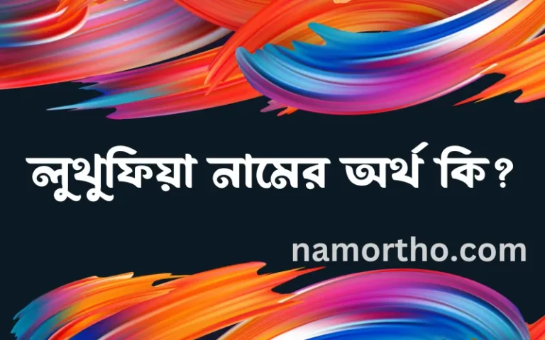 লুথুফিয়া নামের অর্থ কি? (ব্যাখ্যা ও বিশ্লেষণ) জানুন