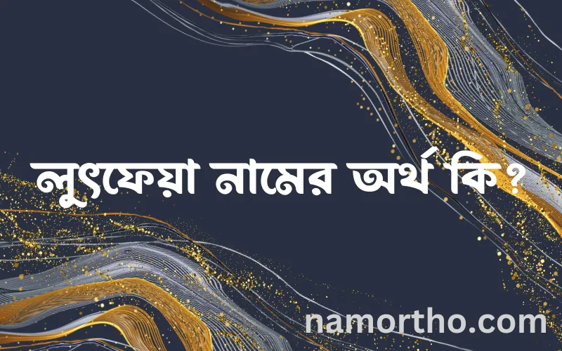 লুৎফেয়া নামের আর্থ কি?