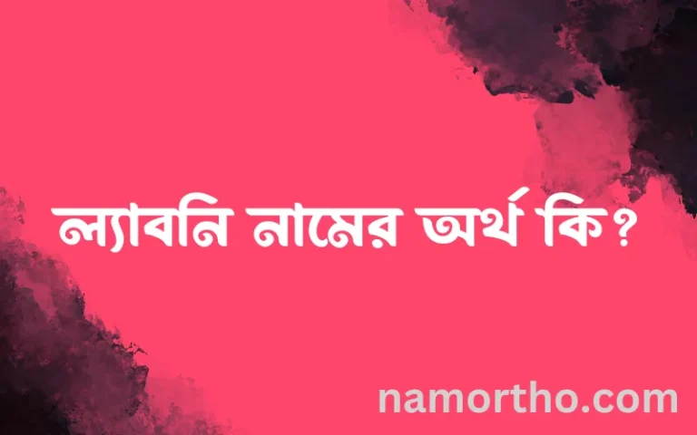ল্যাবনি নামের অর্থ কি, ইসলামিক আরবি এবং বাংলা অর্থ জানুন