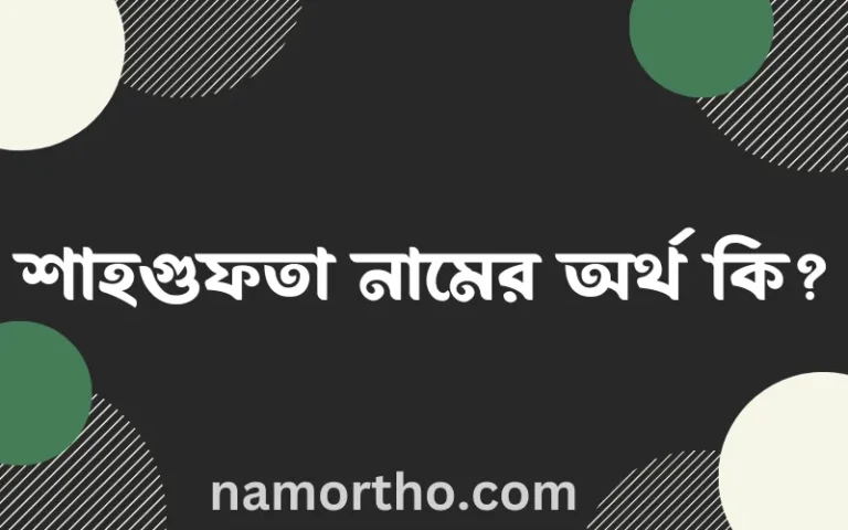 শাহগুফতা নামের অর্থ কি? শাহগুফতা নামের বাংলা, আরবি/ইসলামিক অর্থসমূহ