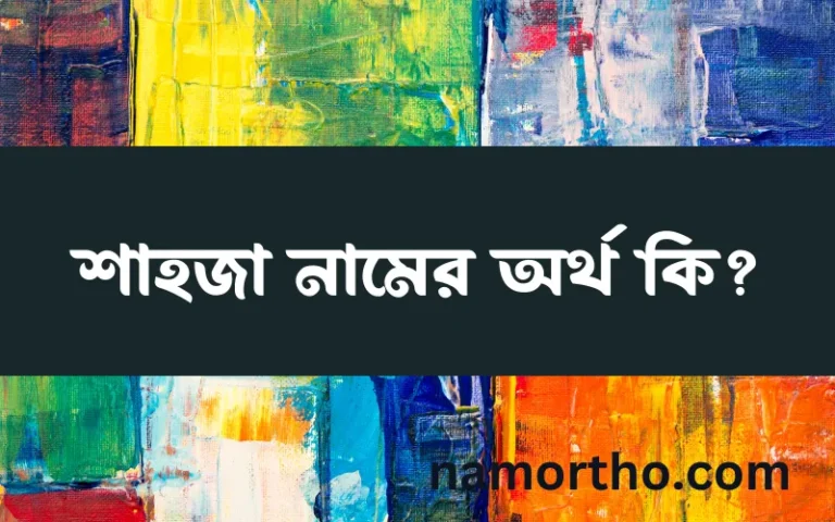 শাহজা নামের অর্থ কি, বাংলা ইসলামিক এবং আরবি অর্থ?