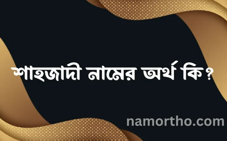 শাহজাদী নামের অর্থ কি, বাংলা ইসলামিক এবং আরবি অর্থ?