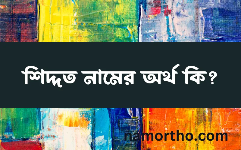 শিদ্দত নামের আর্থ কি?