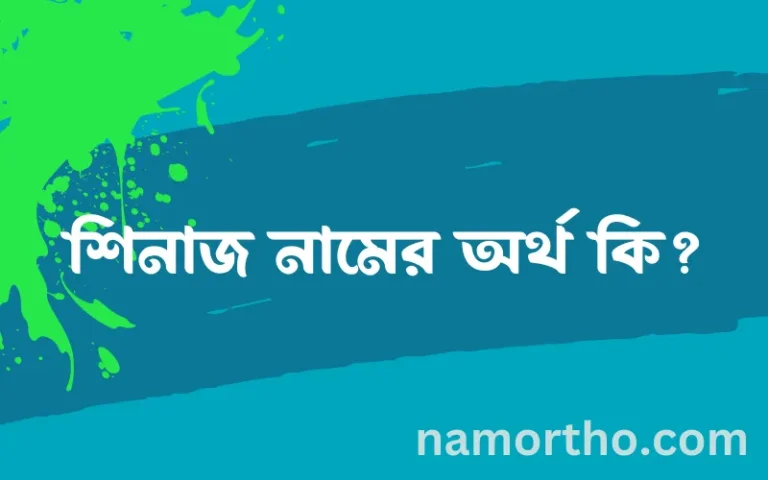 শিনাজ নামের অর্থ কি? শিনাজ নামের বাংলা, আরবি/ইসলামিক অর্থসমূহ