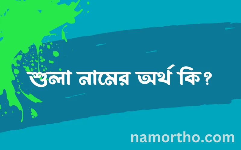 শুলা নামের আর্থ কি?