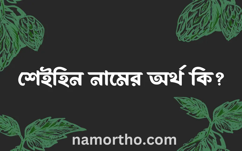 শেইহিন নামের আর্থ কি?