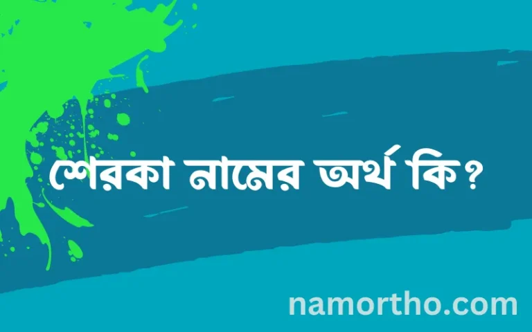 শেরকা নামের অর্থ কি, ইসলামিক আরবি এবং বাংলা অর্থ জানুন