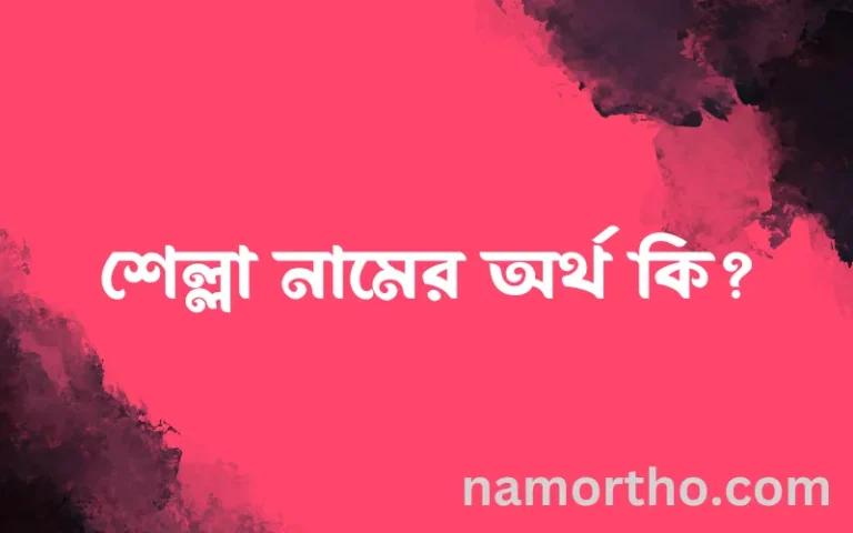 শেল্লা নামের অর্থ কি? ইসলামিক আরবি বাংলা অর্থ
