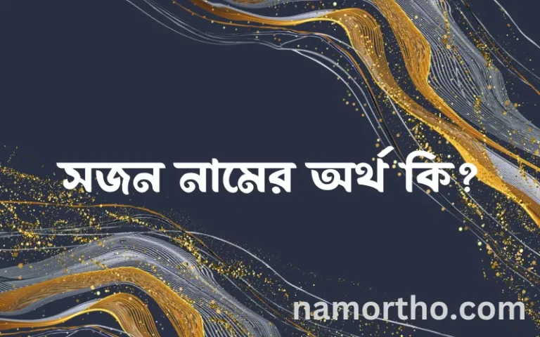 সজন নামের অর্থ কি? সজন নামের বাংলা, আরবি/ইসলামিক অর্থসমূহ
