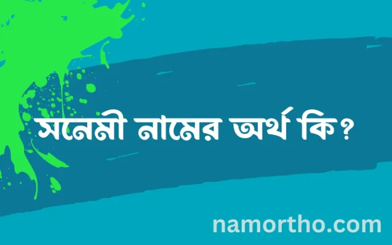 সনেমী নামের অর্থ কি? ইসলামিক আরবি বাংলা অর্থ
