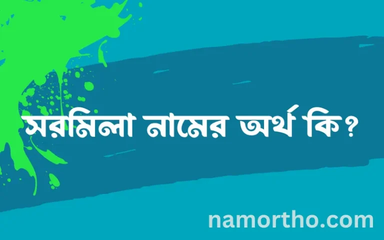 সরমিলা নামের অর্থ কি? ইসলামিক আরবি বাংলা অর্থ