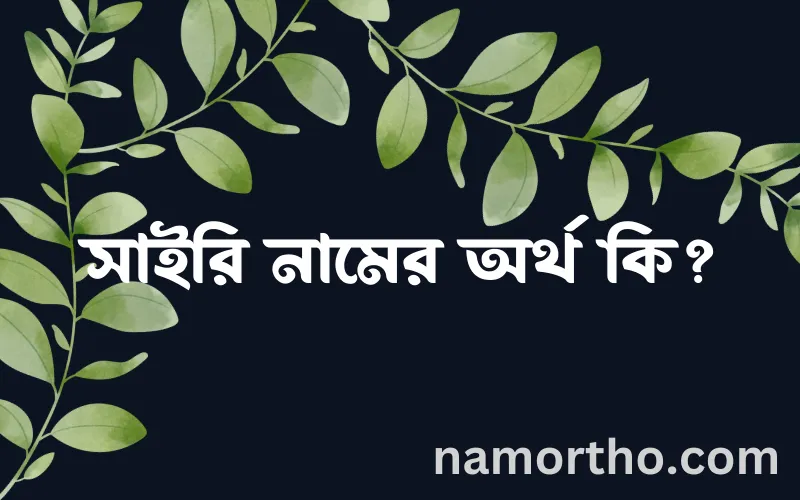 সাইরি নামের আর্থ কি?