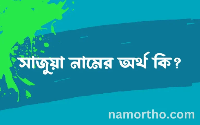 সাজুয়া নামের অর্থ কি এবং ইসলাম কি বলে? (বিস্তারিত)