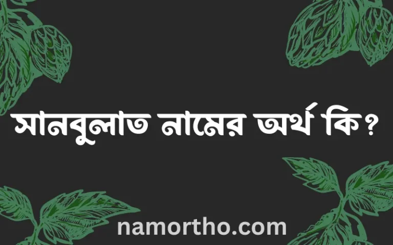 সানবুলাত নামের অর্থ কি? (ব্যাখ্যা ও বিশ্লেষণ) জানুন