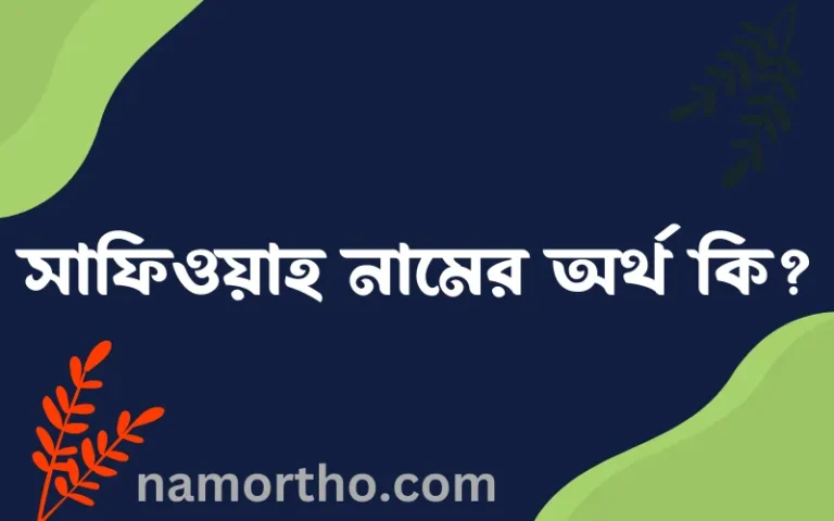 সাফিওয়াহ নামের অর্থ কি, বাংলা ইসলামিক এবং আরবি অর্থ?
