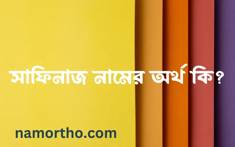 সাফিনাজ নামের বাংলা আরবি ইসলামিক অর্থ কি?