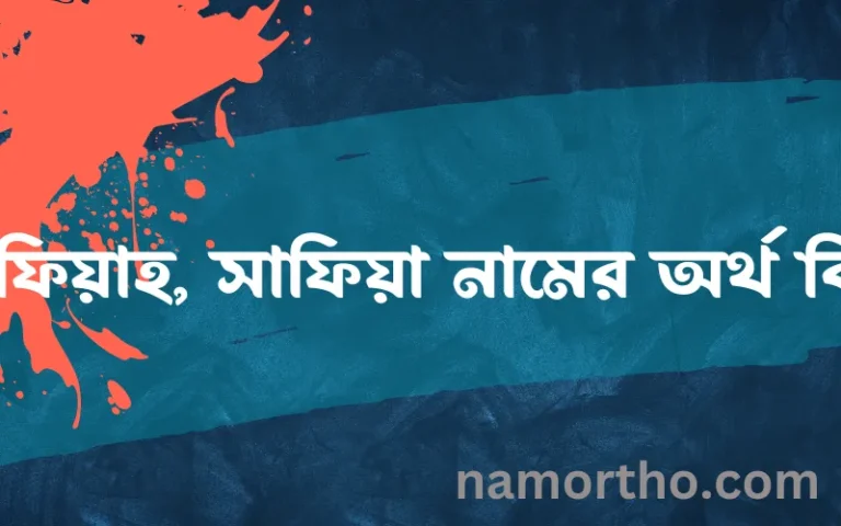 সাফিয়াহ, সাফিয়া নামের বাংলা আরবি ইসলামিক অর্থ কি?