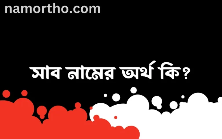 সাব নামের অর্থ কি? সাব নামের ইসলামিক অর্থ এবং বিস্তারিত তথ্য সমূহ