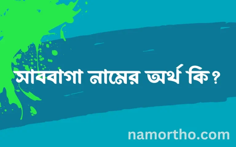 সাববাগা নামের অর্থ কি? (ব্যাখ্যা ও বিশ্লেষণ) জানুন