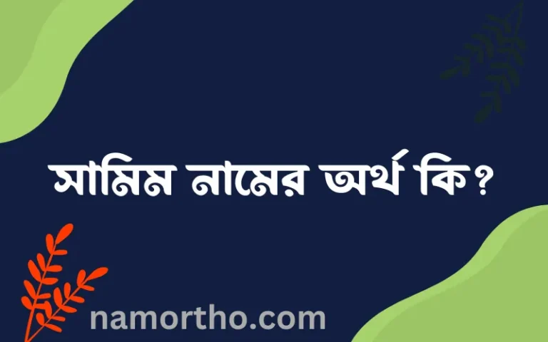 সামিম নামের অর্থ কি এবং ইসলাম কি বলে? (বিস্তারিত)