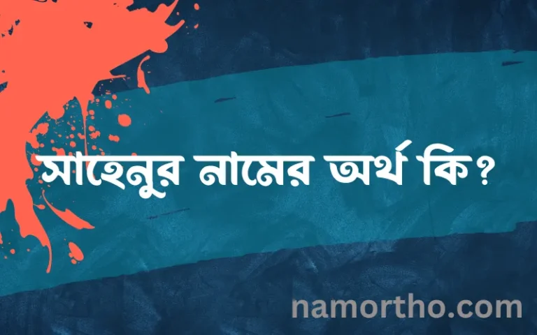সাহেনুর নামের অর্থ কি? সাহেনুর নামের বাংলা, আরবি/ইসলামিক অর্থসমূহ