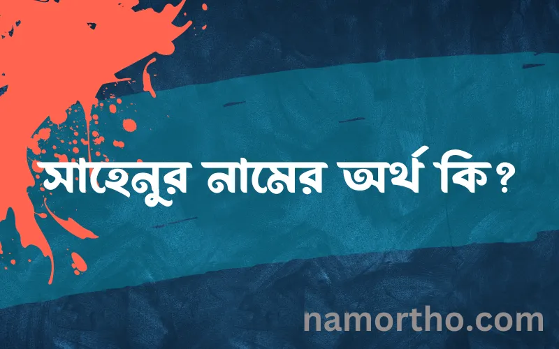 সাহেনুর নামের আর্থ কি?