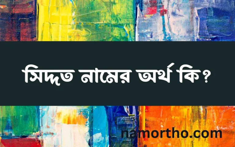 সিদ্দত নামের অর্থ কি, বাংলা ইসলামিক এবং আরবি অর্থ?