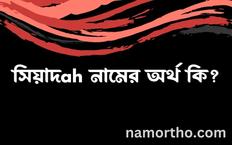 সিয়াদah নামের অর্থ কি? সিয়াদah নামের বাংলা, আরবি/ইসলামিক অর্থসমূহ