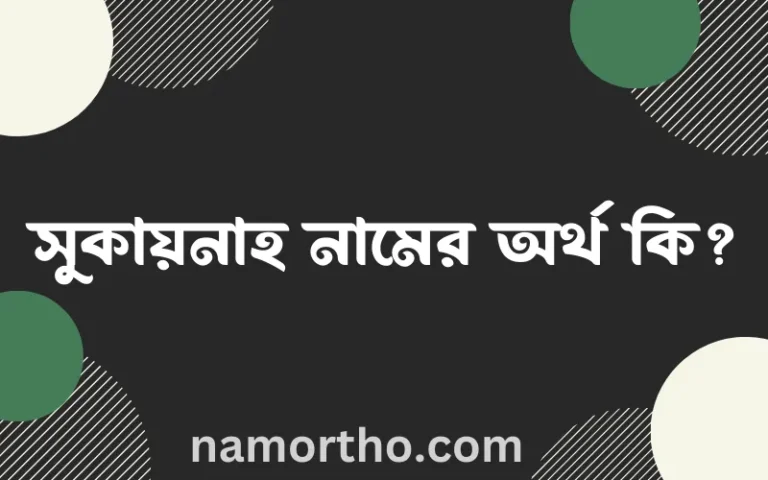 সুকায়নাহ নামের অর্থ কি? (ব্যাখ্যা ও বিশ্লেষণ) জানুন